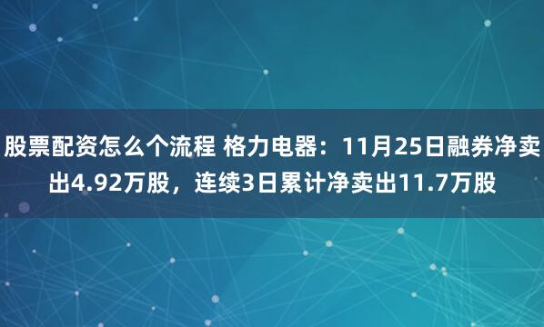 股票配资怎么个流程 格力电器：11月25日融券净卖出4.92万股，连续3日累计净卖出11.7万股